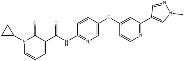 3-Pyridinecarboxamide, 1-cyclopropyl-1,2-dihydro-N-[5-[[2-(1-methyl-1H-pyrazol-4-yl)-4-pyridinyl]oxy]-2-pyridinyl]-2-oxo- Struktur