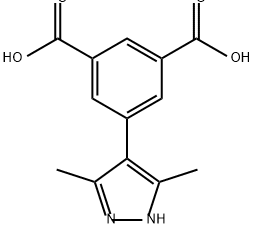 1,3-Benzenedicarboxylic acid, 5-(3,5-dimethyl-1H-pyrazol-4-yl)- Struktur