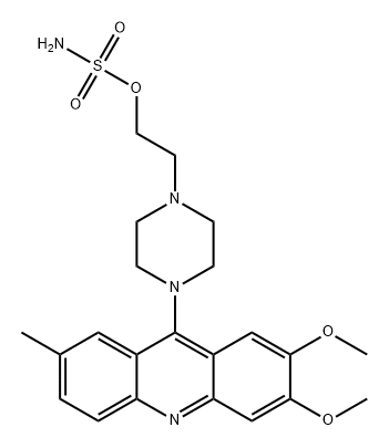 Sulfamic acid, 2-[4-(2,3-dimethoxy-7-methyl-9-acridinyl)-1-piperazinyl]ethyl ester Struktur