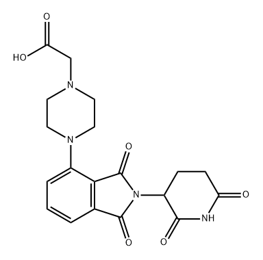 1-Piperazineacetic acid, 4-[2-(2,6-dioxo-3-piperidinyl)-2,3-dihydro-1,3-dioxo-1H-isoindol-4-yl]- Struktur