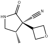 (3R,4S)-4-Methyl-3-(3-oxetanyl)-2-oxo-3-pyrrolidinecarbonitrile Struktur