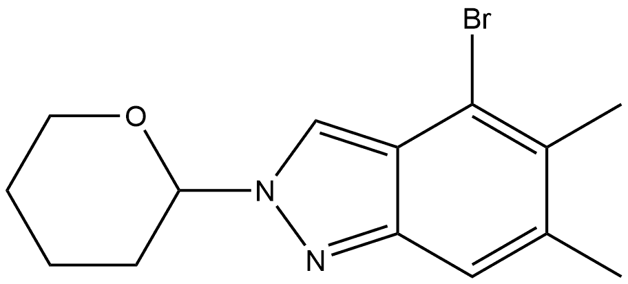 4-bromo-5,6-dimethyl-2-tetrahydropyran-2-yl-indazole Struktur