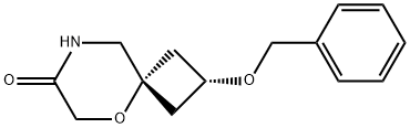 cis-2-(Phenylmethoxy)-5-oxa-8-azaspiro[3.5]nonan-7-one Struktur