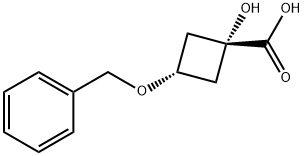 trans-1-Hydroxy-3-(phenylmethoxy)cyclobutanecarboxylic acid Struktur