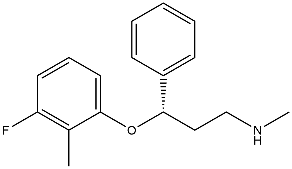 Benzenepropanamine, γ-(3-fluoro-2-methylphenoxy)-N-methyl-, (γS)- Struktur