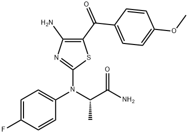 (2S)-2-[[4-Amino-5-(4-methoxybenzoyl)-2-thiazolyl](4-fluorophenyl)amino]propanamide Struktur