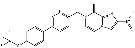 Imidazo[1,2-a]pyrazin-8(7H)-one, 2-nitro-7-[[5-[4-(trifluoromethoxy)phenyl]-2-pyridinyl]methyl]- Struktur