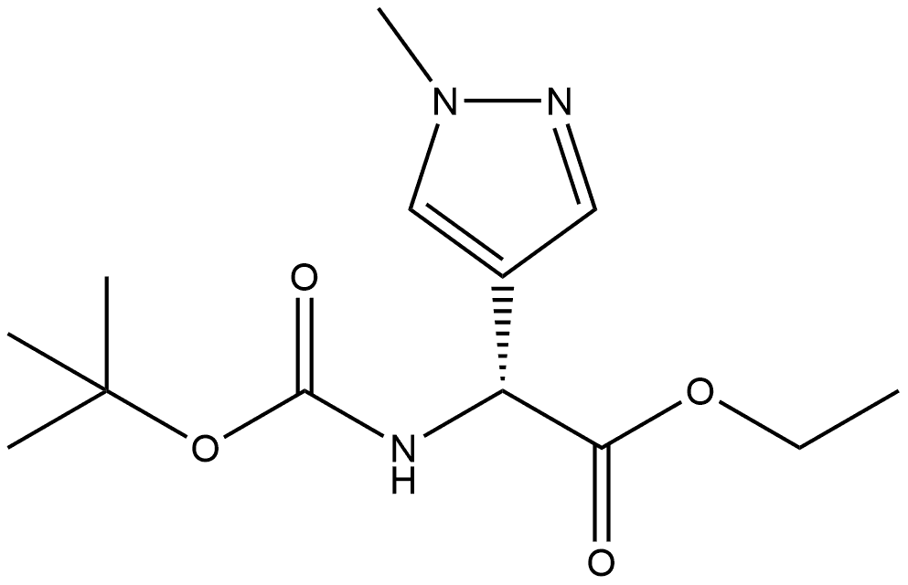 Ethyl (αR)-α-[[(1,1-dimethylethoxy)carbonyl]amino]-1-methyl-1H-pyrazole-4-acetate Struktur