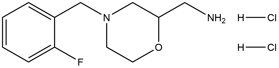 2-Morpholinemethanamine, 4-[(2-fluorophenyl)methyl]-, hydrochloride (1:2) Struktur