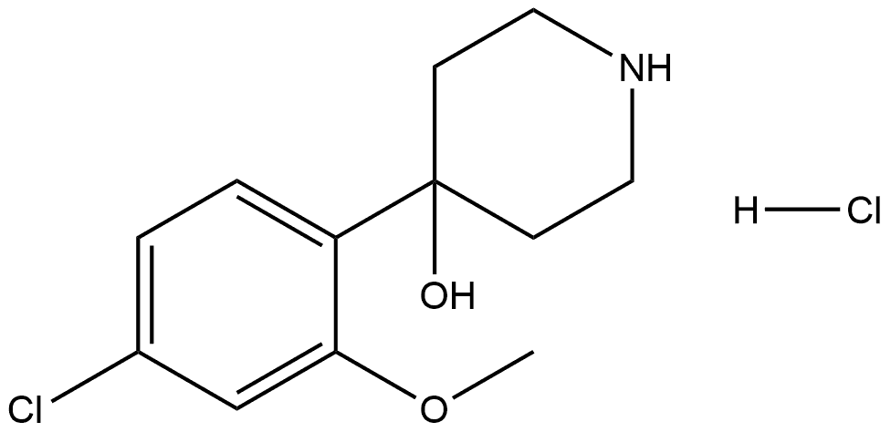 4-(4-chloro-2-methoxyphenyl)piperidin-4-ol
hydrochloride Struktur