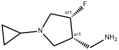 3-Pyrrolidinemethanamine, N-cyclopropyl-4-fluoro-, (3R,4R)-rel- Structure