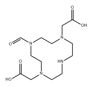 1,4,7,10-Tetraazacyclododecane-1,7-diacetic acid, 4-formyl- Struktur