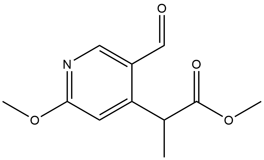 Methyl 5-formyl-2-methoxy-α-methyl-4-pyridineacetate Struktur