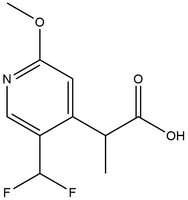 4-Pyridineacetic acid, 5-(difluoromethyl)-2-methoxy-α-methyl- Struktur