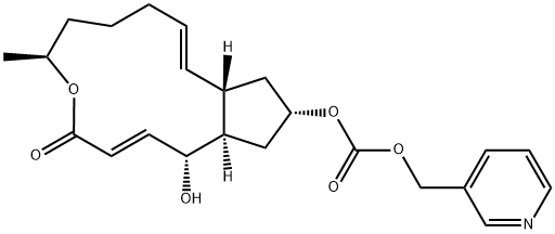 Carbonic acid, (1R,2E,6S,10E,11aS,13S,14aR)-1,6,7,8,9,11a,12,13,14,14a-decahydro-1-hydroxy-6-methyl-4-oxo-4H-cyclopent[f]oxacyclotridecin-13-yl 3-pyridinylmethyl ester Struktur