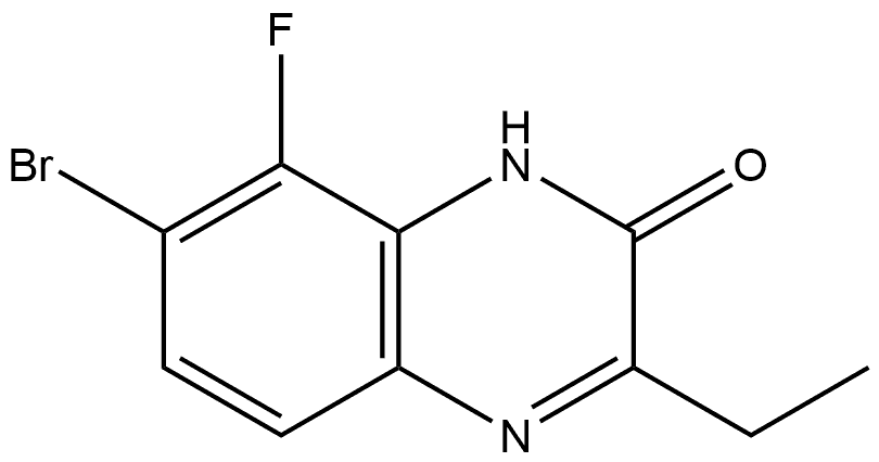 7-bromo-3-ethyl-8-fluoro-1H-quinoxalin-2-one Struktur