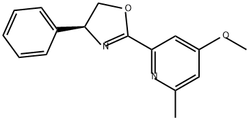 Pyridine, 2-[(4S)-4,5-dihydro-4-phenyl-2-oxazolyl]-4-methoxy-6-methyl- Struktur