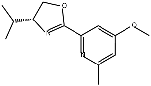 Pyridine, 2-[(4R)-4,5-dihydro-4-(1-methylethyl)-2-oxazolyl]-4-methoxy-6-methyl- Struktur