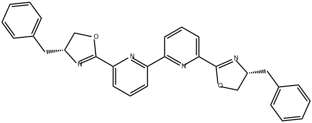 2,2'-Bipyridine, 6,6'-bis[(4R)-4,5-dihydro-4-(phenylmethyl)-2-oxazolyl]- Struktur