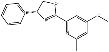 Pyridine, 2-[(4R)-4,5-dihydro-4-phenyl-2-oxazolyl]-4-methoxy-6-methyl- Struktur