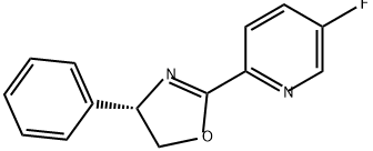 Pyridine, 2-[(4S)-4,5-dihydro-4-phenyl-2-oxazolyl]-5-fluoro- Struktur