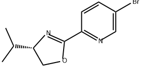 Pyridine, 5-bromo-2-[(4S)-4,5-dihydro-4-(1-methylethyl)-2-oxazolyl]- Struktur