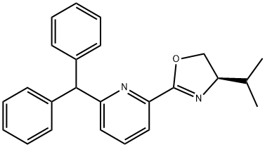 Pyridine, 2-[(4R)-4,5-dihydro-4-(1-methylethyl)-2-oxazolyl]-6-(diphenylmethyl)- Struktur