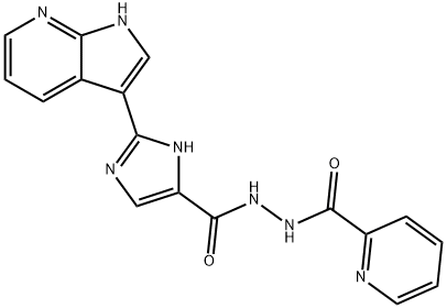 2-Pyridinecarboxylic acid, 2-[[2-(1H-pyrrolo[2,3-b]pyridin-3-yl)-1H-imidazol-5-yl]carbonyl]hydrazide Struktur