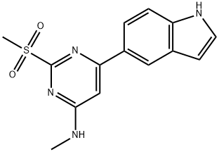 4-Pyrimidinamine, 6-(1H-indol-5-yl)-N-methyl-2-(methylsulfonyl)- Struktur