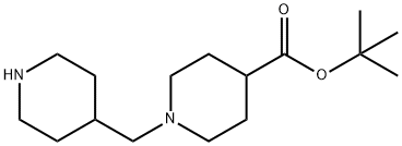 4-Piperidinecarboxylic acid, 1-(4-piperidinylmethyl)-, 1,1-dimethylethyl ester Struktur