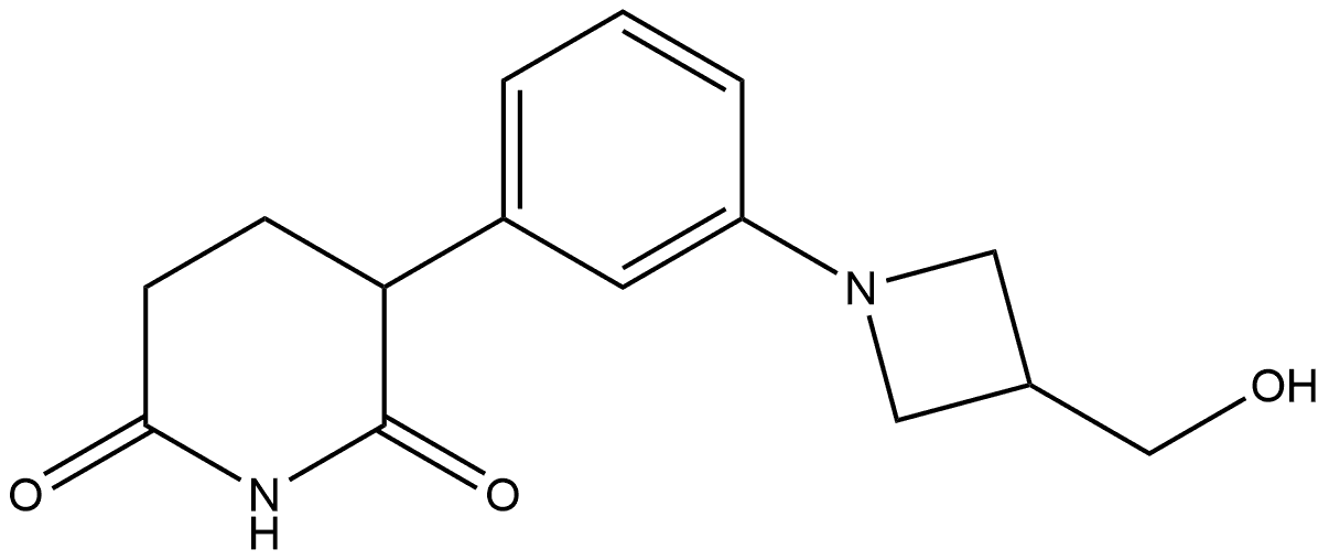 2,6-Piperidinedione, 3-[3-[3-(hydroxymethyl)-1-azetidinyl]phenyl]- Struktur