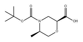 2,4-Morpholinedicarboxylic acid, 5-methyl-, 4-(1,1-dimethylethyl) ester, (2S,5R)- Struktur