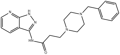 4-(Phenylmethyl)-N-1H-pyrazolo[3,4-b]pyridin-3-yl-1-piperazinepropanamide Struktur