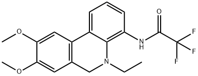 Acetamide, N-(5-ethyl-5,6-dihydro-8,9-dimethoxy-4-phenanthridinyl)-2,2,2-trifluoro- Struktur