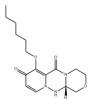 1H-[1,4]Oxazino[3,4-c]pyrido[2,1-f][1,2,4]triazine-6,8-dione, 7-(hexyloxy)-3,4,12,12a-tetrahydro-, (12aS)- Struktur