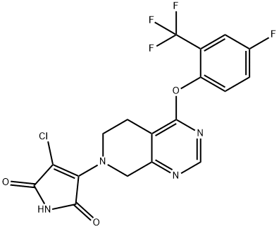 3-Chloro-4-[4-[4-fluoro-2-(trifluoromethyl)phenoxy]-5,8-dihydropyrido[3,4-d]pyrimidin-7(6H)-yl]-1H-pyrrole-2,5-dione Struktur