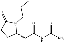 2-Pyrrolidineacetamide, N-(aminothioxomethyl)-5-oxo-1-propyl-, (2S)- Struktur