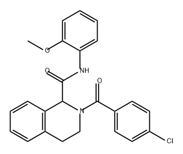 1-Isoquinolinecarboxamide, 2-(4-chlorobenzoyl)-1,2,3,4-tetrahydro-N-(2-methoxyphenyl)- Struktur