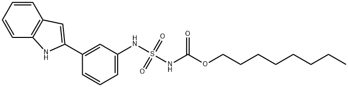 Carbamic acid, N-[[[3-(1H-indol-2-yl)phenyl]amino]sulfonyl]-, octyl ester Struktur