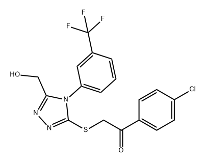 Ethanone, 1-(4-chlorophenyl)-2-[[5-(hydroxymethyl)-4-[3-(trifluoromethyl)phenyl]-4H-1,2,4-triazol-3-yl]thio]- Struktur