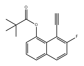 Propanoic acid, 2,2-dimethyl-, 8-ethynyl-7-fluoro-1-naphthalenyl ester Struktur