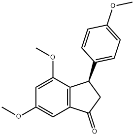 1H-Inden-1-one, 2,3-dihydro-4,6-dimethoxy-3-(4-methoxyphenyl)-, (3R)- Struktur