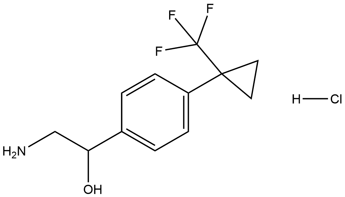 2-amino-1-(4-(1-(trifluoromethyl)cyclopropyl)phenyl)ethan-1-ol hydrochloride Struktur