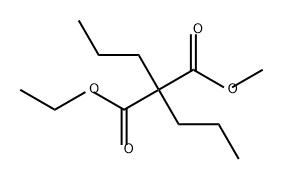 Propanedioic acid, 2,2-dipropyl-, 1-ethyl 3-methyl ester Struktur