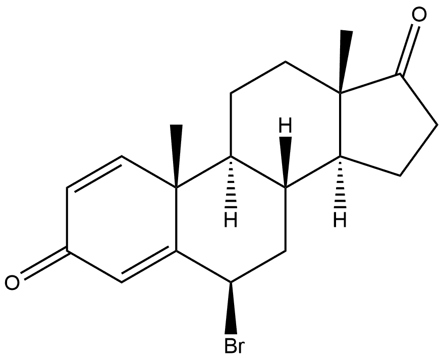 Androsta-1,4-diene-3,17-dione, 6-bromo-, (6β)- Struktur