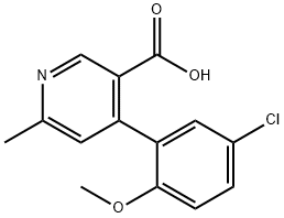 4-(5-Chloro-2-methoxyphenyl)-6-methyl-3-pyridinecarboxylic acid Struktur