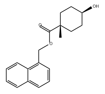 Cyclohexanecarboxylic acid, 4-hydroxy-1-methyl-, 1-naphthalenylmethyl ester, trans- Struktur