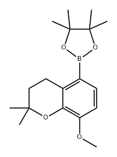 2H-1-Benzopyran, 3,4-dihydro-8-methoxy-2,2-dimethyl-5-(4,4,5,5-tetramethyl-1,3,2-dioxaborolan-2-yl)- Struktur