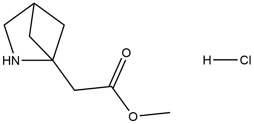 2-Azabicyclo[2.1.1]hexane-1-acetic acid, methyl ester, hydrochloride (1:1) Struktur