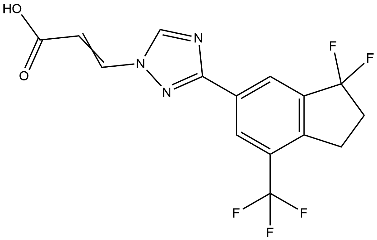 3-(3-(3,3-difluoro-7-(trifluoromethyl)-2,3-dihydro-1H-inden-5-yl)-1H-1,2,4-triazol-1-yl)acrylic acid Struktur